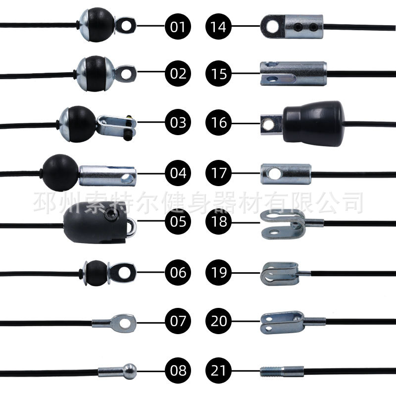 Equipo de fitness accesorios de acero Cable de pórtico equipo de acero 5MM6MM cuerda de alambre de acero prepucio negro alambre de acero