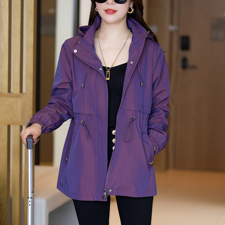 Spring and Autumn fashion solid color trench coat for women 2024 New loose age-reducing Western style all-match casual plus size jacket top
