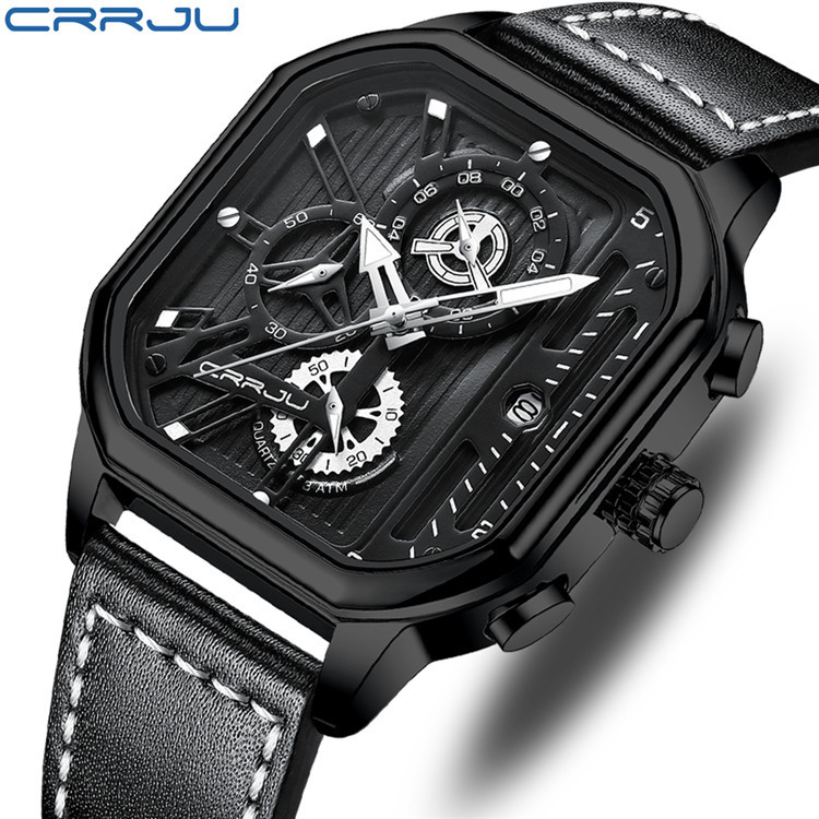 CRRJU Men's Watch - All Black Rose Needle