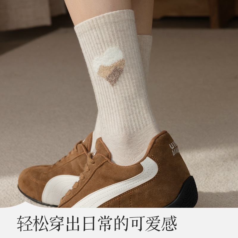 100%棉袜子女定制中筒袜纯棉堆堆袜诸暨袜业批发秋冬全棉无骨袜子|undefined