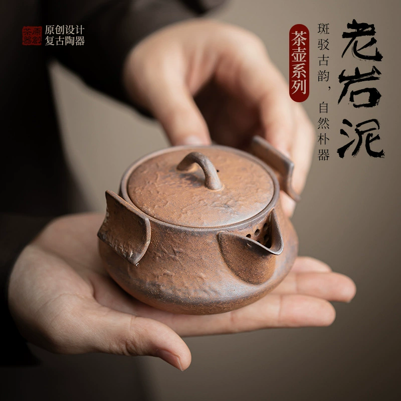 Старый каменный глиняный чайник домашний офис ретро керамический один горшок