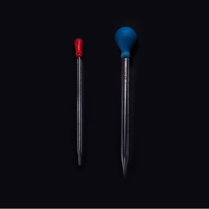 红蓝皮头玻璃刻度胶头滴管0.5 1 2 3 5 10ml吸管 化学实验室器材