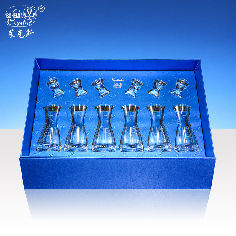 Caja de regalo de tazas de vino de cristal de alta calidad importadas de la República Checa, separador de vino de alta calidad, regalos de negocios, paquetes prácticos para clientes