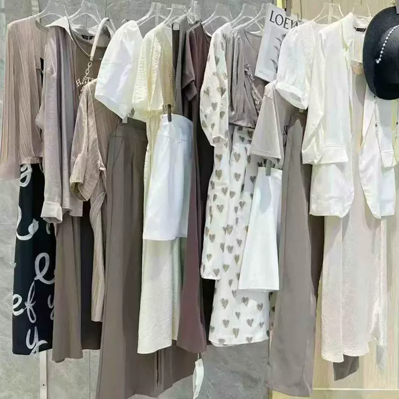 杭州一线大牌25夏丝珂时尚华贵风连衣裙上衣裤裙女装尾单清货服装