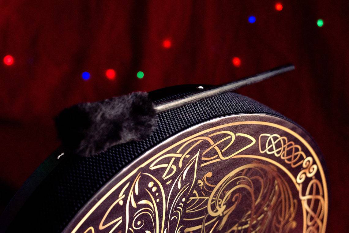 Haube New Water Rabbit Tree of Life Decoration Design Handmade Shamanic Drum Siberian Drum Spirit Drum_voghion.com