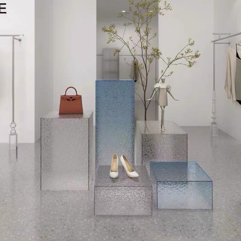 亚克力板加工有机玻璃板塑料板石头纹水波纹家装饰展示盒隔断