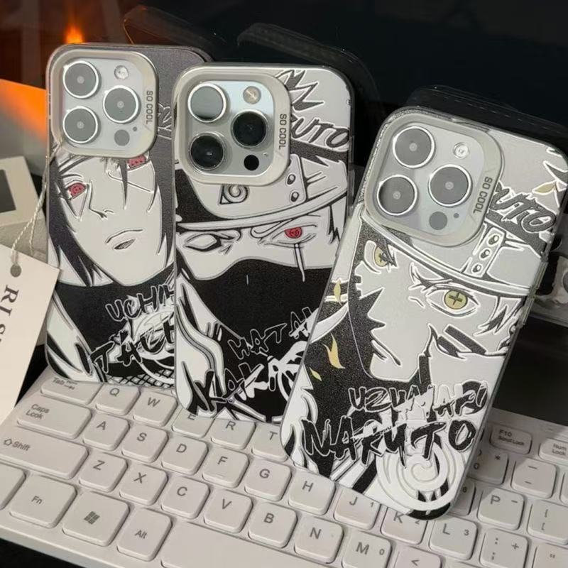 Suitable for Apple 17Pro Mobile Phone Case 16Pro Naruto 15 European and American 14Pro Color Silver Imd13 Hard 12 Naruto Explosion 11
