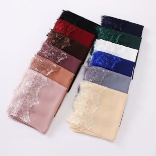 Cross-border Foreign Trade Live Delivery New Chiffon Eyelash Lace Scarf Hui Scarf Middle East Scarf hijab