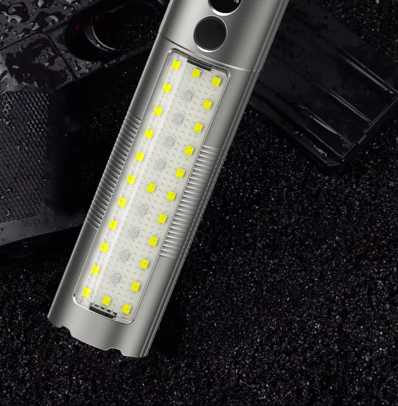Second-generation New Silver Dragon High-Brightness Flashlight Outdoor Intelligent Display Multi-Function New Green Dragon Aluminum Alloy Work Light