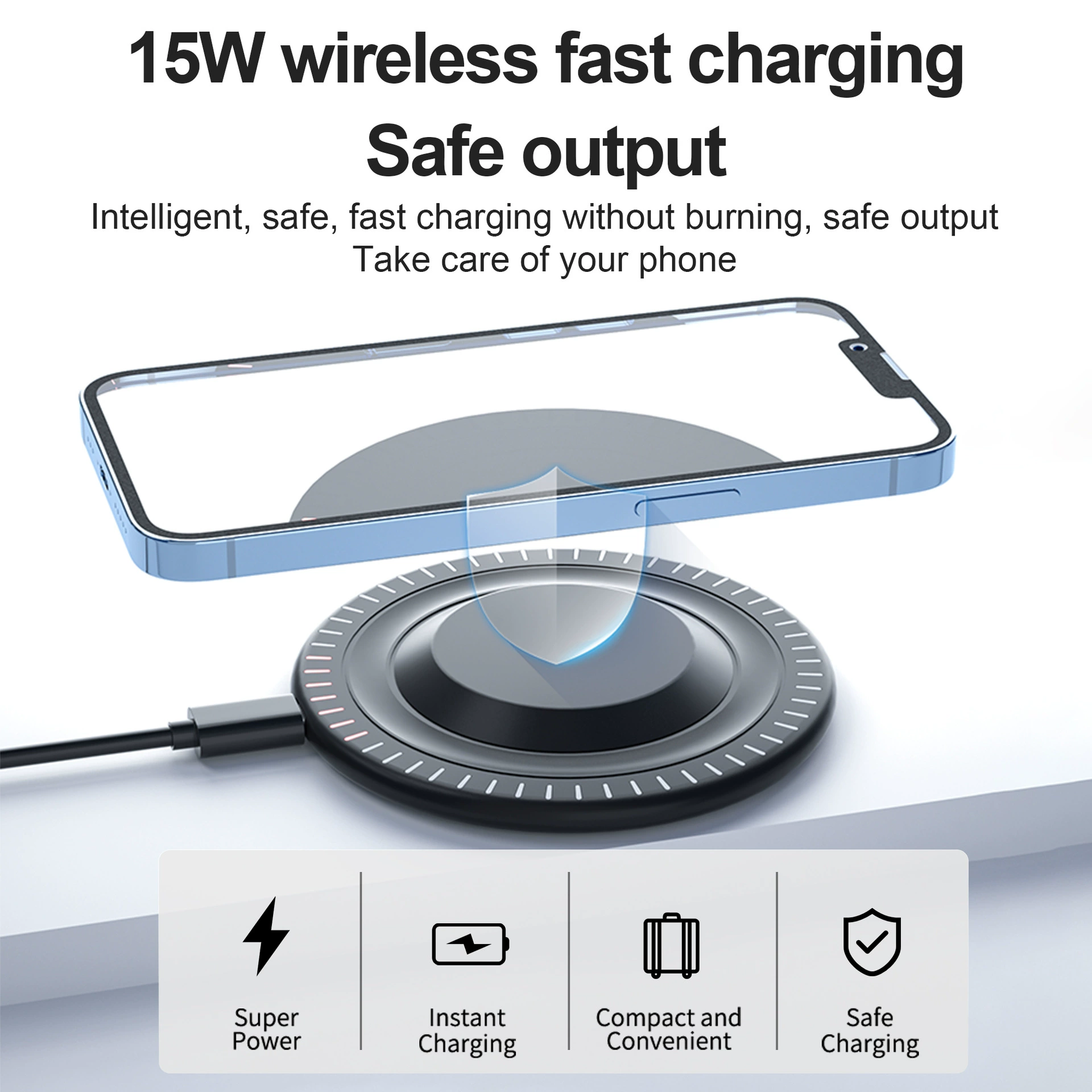 Зарядное устройство 15W для совместимых смартфонов Apple