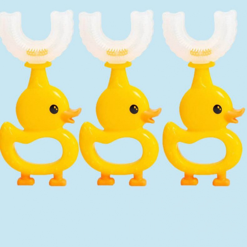 & ベビーソフト毛乳歯ブラシ 0-3 シリコーンマニュアルかわいい子供用歯ブラシ幼児 1-3 歳 U 字型歯ブラシ|undefined