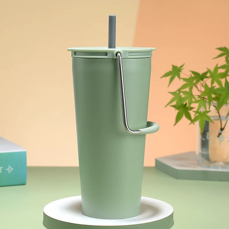 Transfronterizo exclusivo Americano portátil Taza de paja portátil de acero inoxidable del coche de Vacío Termo taza de café taza