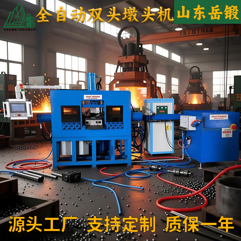 岳锻铜棒材双头墩头机可实现铜质零件两端一次成型快速加工装置