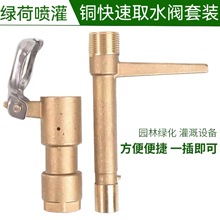 黄铜快速取水阀取水器 6分1寸园林绿化取水器 草坪铜洒水栓钥匙杆