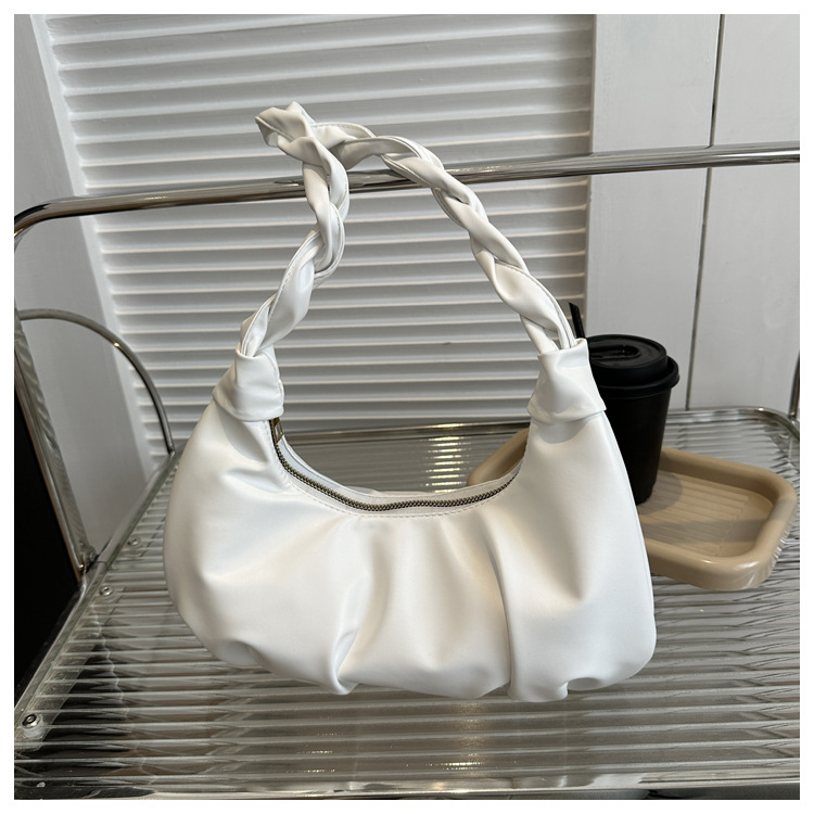 Cloud pleated single shoulder underarm bag with texture for women's 2024 new trendy internet celebrity handbag_senzul.com