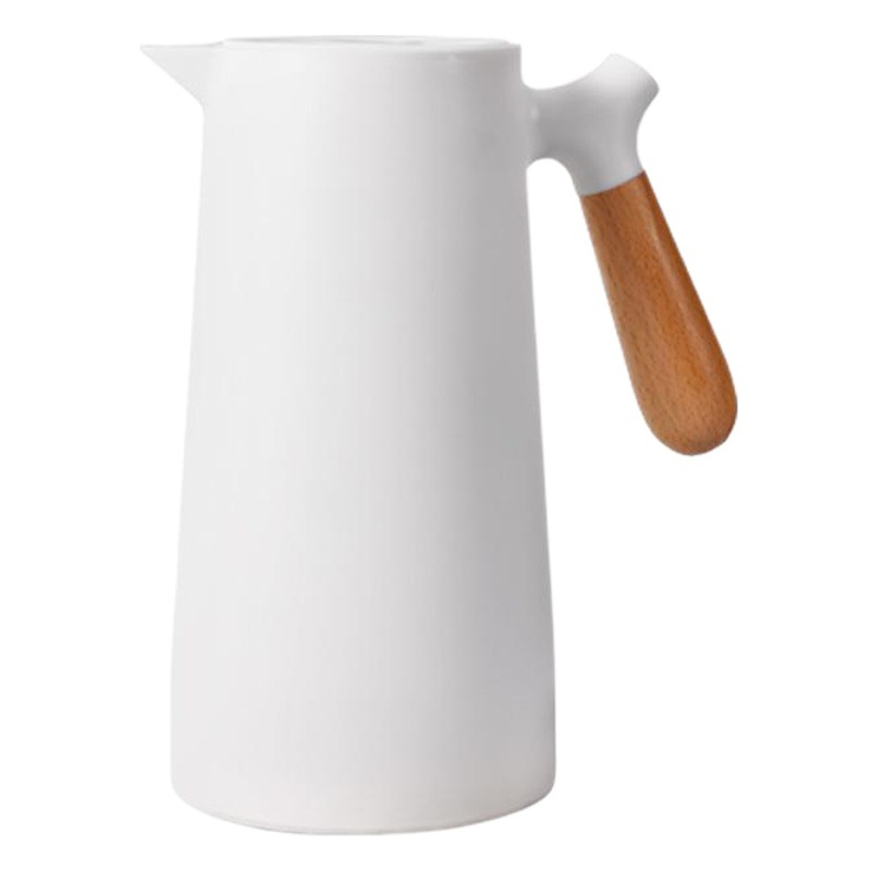 Termo Aislado para Uso Doméstico, Termo de Gran Capacidad, Hervidor de Agua Caliente, Termo para Estudiantes, Termo con Mango de Madera de Haya para Dormitorio.