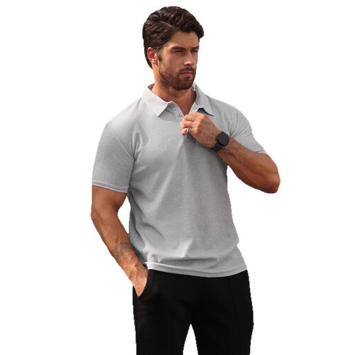 2026 Western and European Men's Plaid Polo Shirt Summer Buttoned Lacrosse Shirt Casual Sport T-shirt