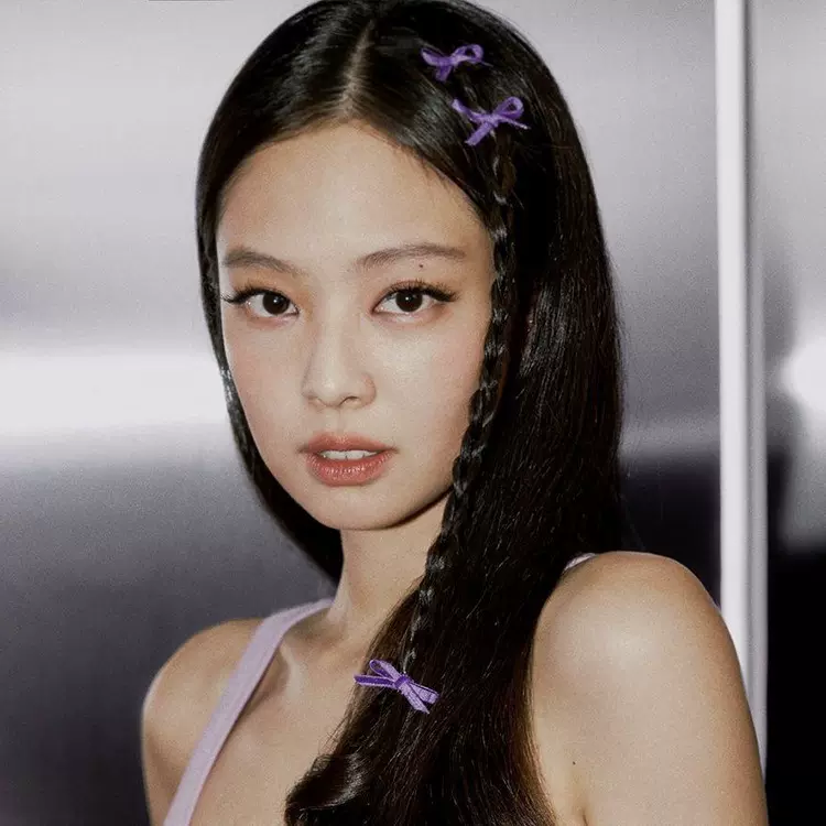 jennie同款丝绒蝴蝶结发夹小号紫色韵味芭蕾风刘海夹边夹发卡头饰