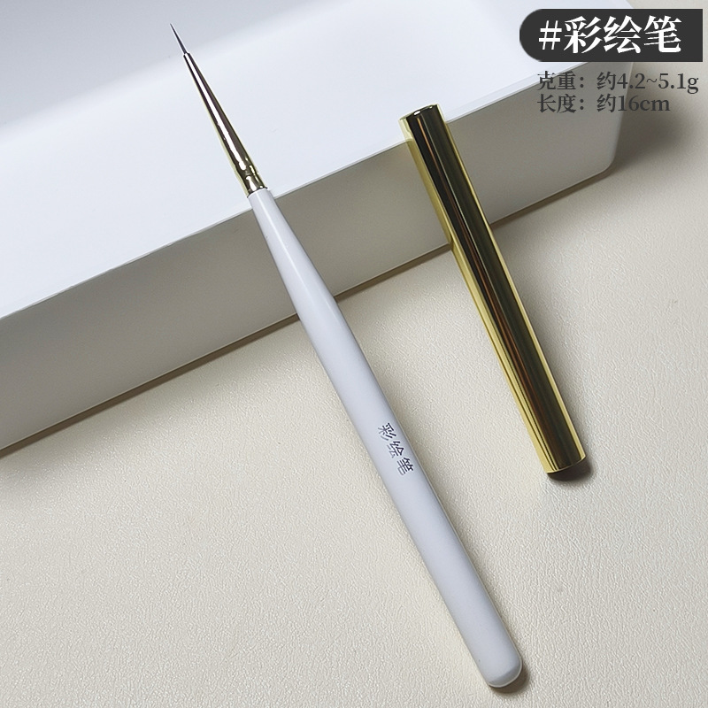 日本式ネイルペン6本のカラーブラシセットの光治療機能をスキャンして線を引いて花のカラーペンを描きます。|undefined