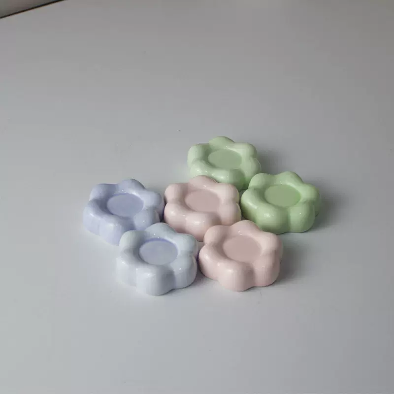 爆款转转乐花朵陶瓷底座可爱工艺品陶瓷小配件瓷器小转盘手工艺品