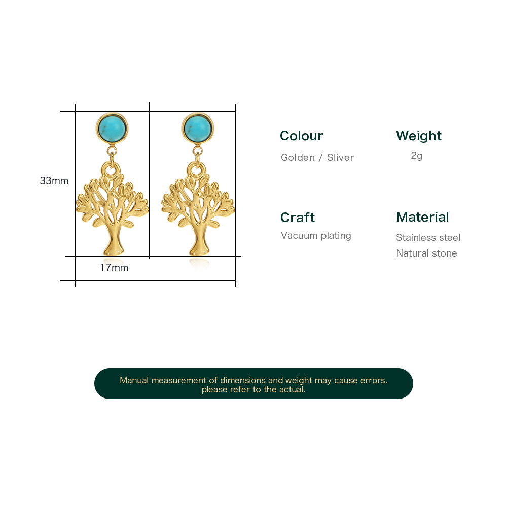 Fashion Leaf Stainless Steel Plating Drop Earrings 1 Pair