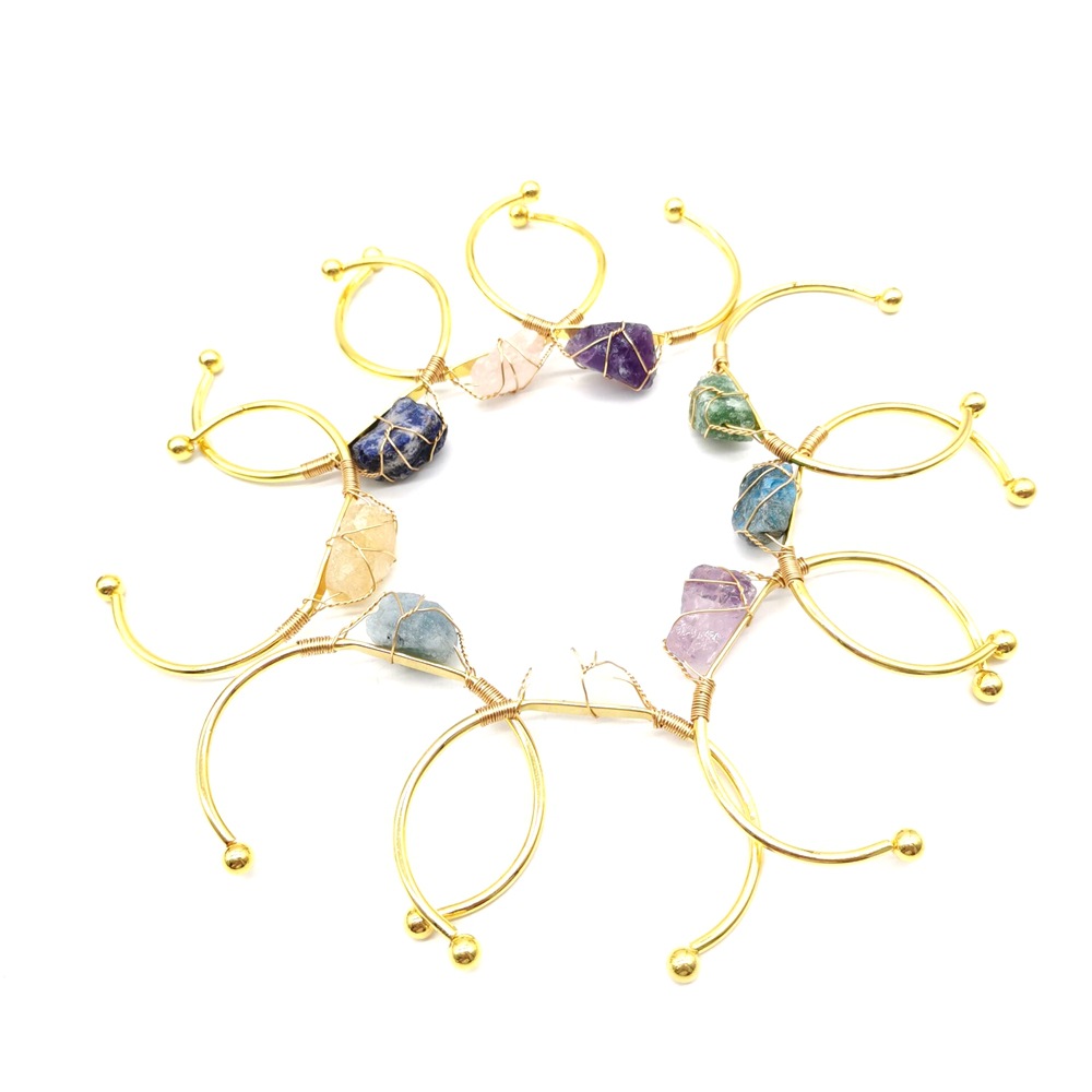 Retro Geometric Metal Plating Crystal Bangle 1 Piece