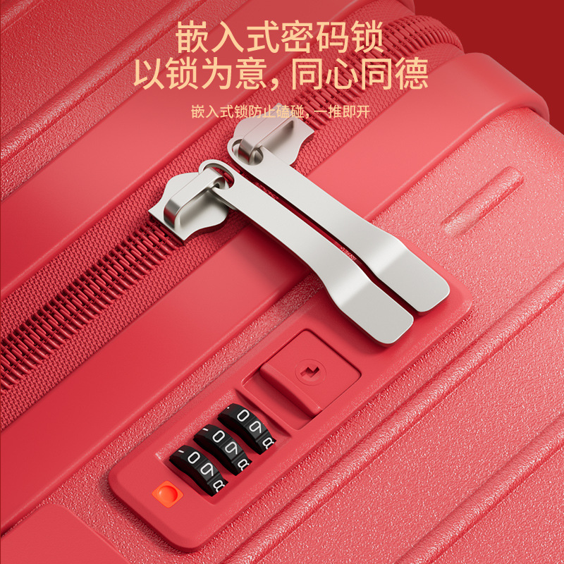 Maleta roja de bodas de 20 pulgadas, caja de tracción de bodas de gran capacidad, caja de contraseña de boda 28