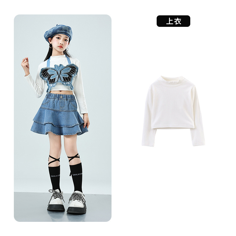 子供の街のダンスの公演服の男女の子供のカウボーイのスーツのジャズのダンスのhiphopの舞台のショーのファッションの服の長袖