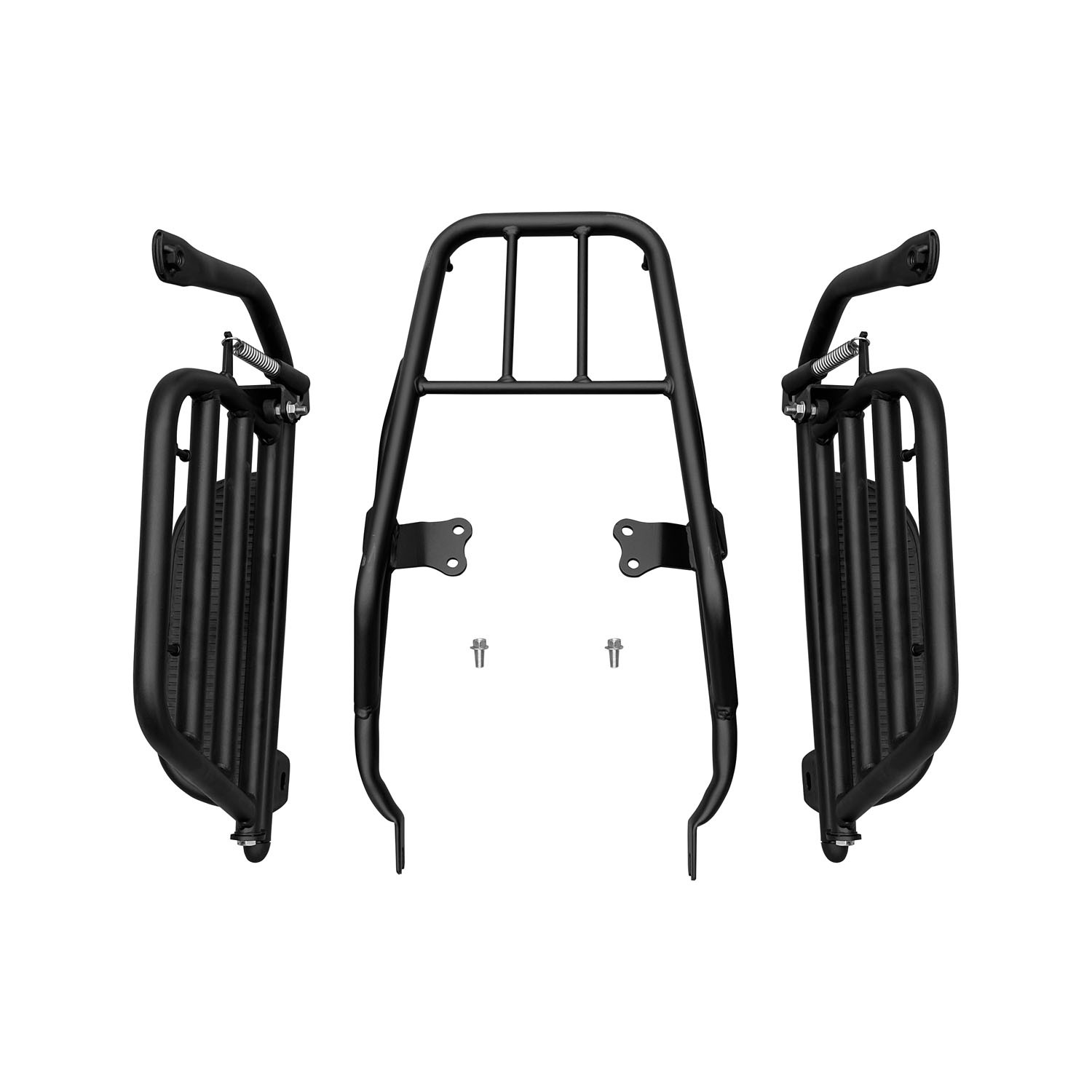 Haojue – Motorcycle tail Flip Pedal for - black-enlarged-side-flip-footrest-black-tubular-rear-rack