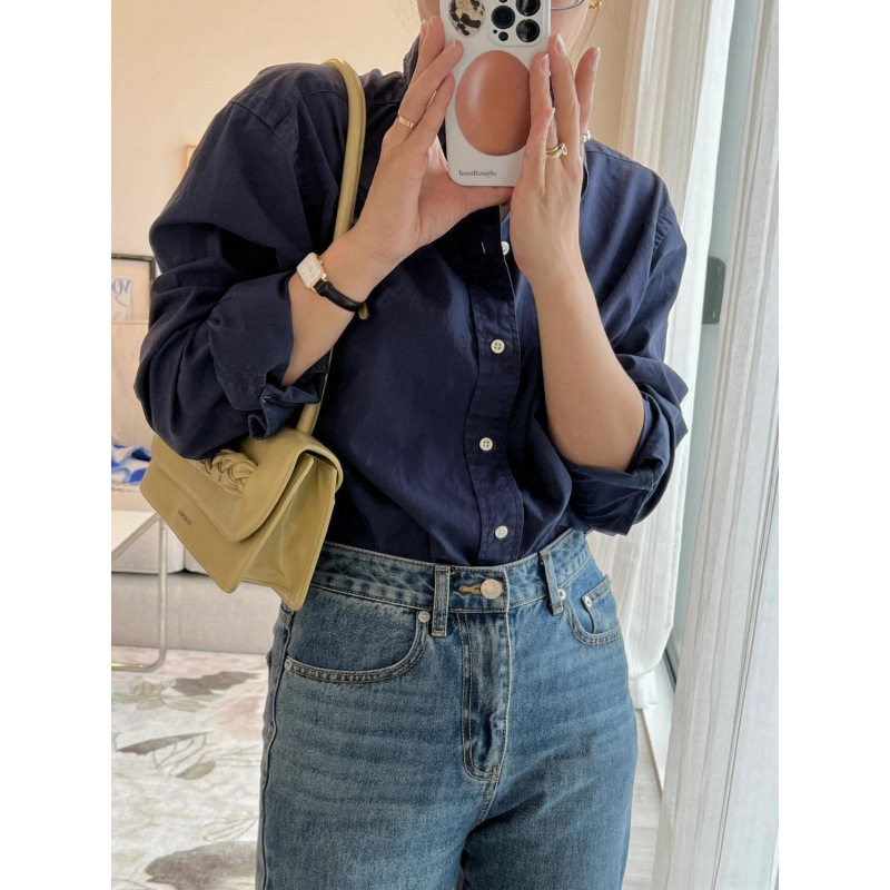 RL拉夫小马标POLO女长袖衬衫女T恤翻领防晒衬衫女刺绣纯棉装外贸|undefined