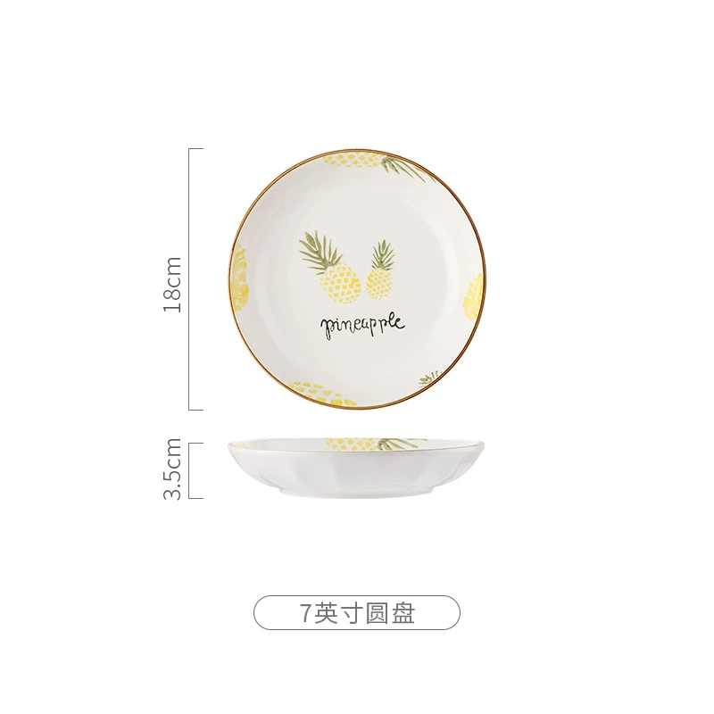 Керамическая посуда New Pineapple pattern, тарелки для ужина, миски, палочки и ложки, опции оптовые