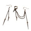 Fashionable asymmetrical chain with tassels, arrow, earrings, retro ear clips, European style, punk style