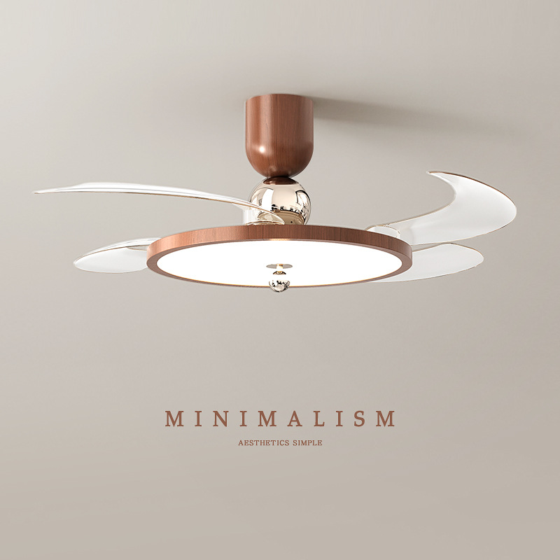 Luz de ventilador de viento medieval 2026 nuevo retro color nuez comedor dormitorio ventilador de luz Zhongshan luminaria 710L image 2