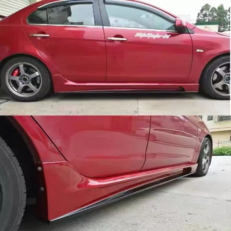 Suitable for Mitsubishi Lancer Gtr Integrated Side Skirt Modification Parts, Side Skirt Trim, Large and Small Surround V-Style Side Skirts, Original Factory Style Body