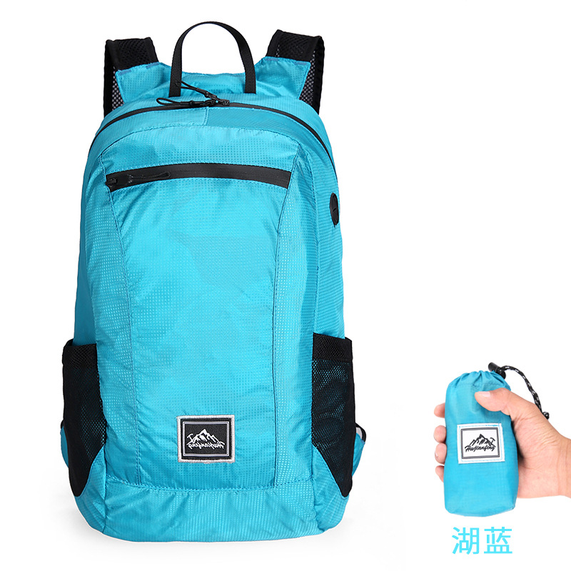 Suministro transfronterizo colorido plegable bolsa impermeable mochila al aire libre de gran capacidad ligero logotipo impreso Mochila deportiva de viaje