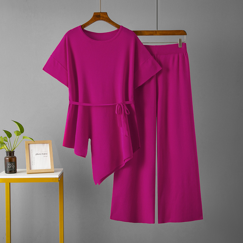 486g Weight Half Sleeve Sleeve Length Viscose fiber Fabric Type Pant Co-ord Set Sets Type 2 Pieces Set Quantity Holiday, Daily Occasion Round Neck Neckline Slim Fit Type Solid Color Pattern Summer, Spring Season Women's Gender Elegant, Streetwear Style Holiday Daily Women's Elegant Streetwear Solid Color Viscose Fiber Pant Co-ord Set Pants Sets 24