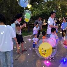♔飞天娃娃风筝气球网红飘空波波球带灯夜光彩灯灯线风筝地摊充气