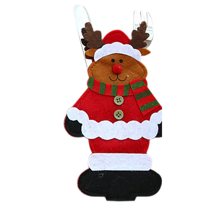 Cuchillo y tenedor de Navidad transfronterizos bolsas de cuchillo y tenedor de Navidad cubierta de platos de Santa Claus artículos de decoración de Navidad