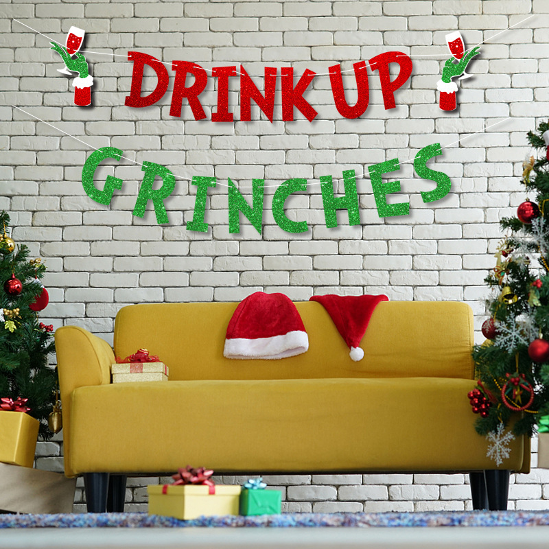 クリスマスフラグキラキラクリスマスバナー新年パーティークリスマス背景装飾用品写真撮影道具|undefined
