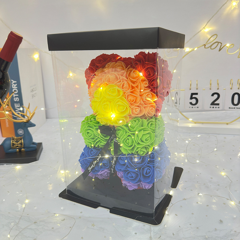 Flor inmortal rosa oso 520 Día de San Valentín regalos del día de la madre regalos de cumpleaños de novia simulación de flores de espuma creativas