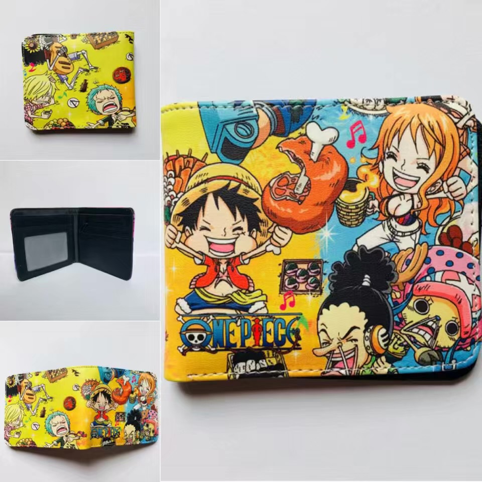 One Piece One Piece Cartera de dibujos animados japoneses Luffy Choba Solon plegable estudiantes PU cartera de cuero corta