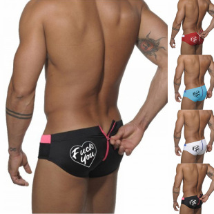 Manufacturers of foreign trade swimming trunks behind zipper letters men's swimming trunks quick-drying large size professional swimming trunks warm spring swimming equipment
