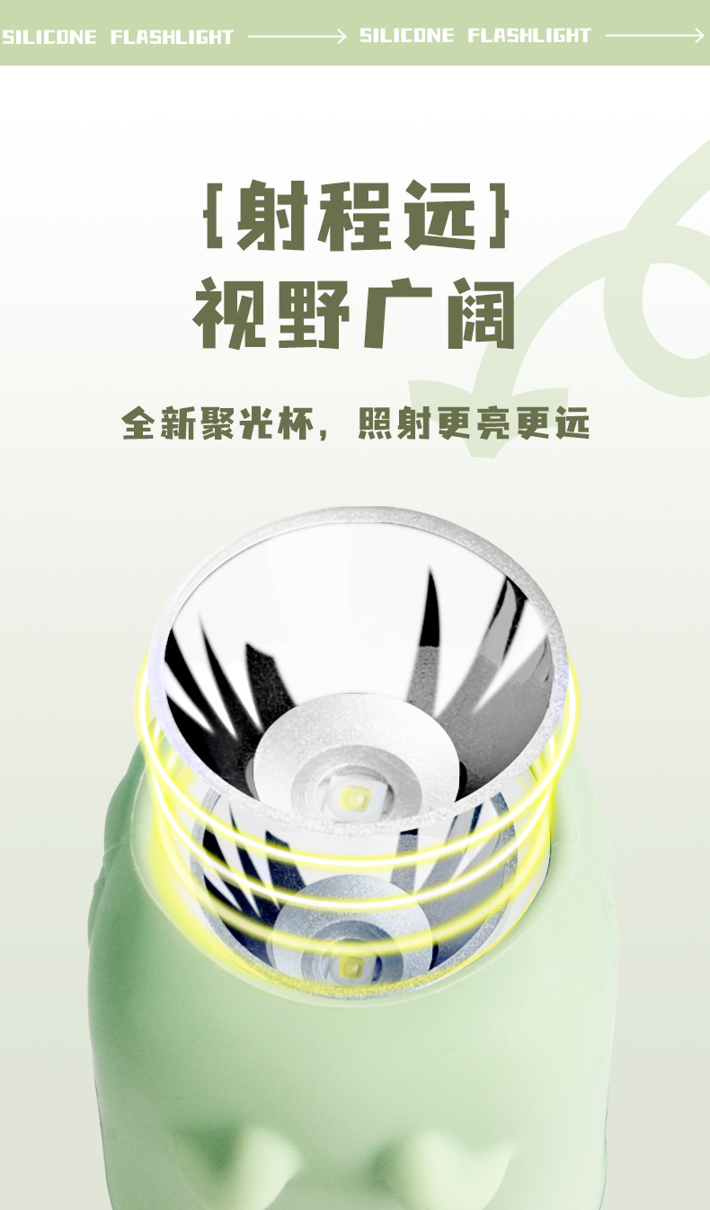 New Silicone Animal Creative Handheld Lights Night Travel Cartoon Children Soft Shell Flashlight Wholesale