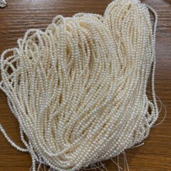 天然淡水珍珠 2-3mm小土豆 轻微纹 近圆珠制作饰品配件珍珠穿珠
