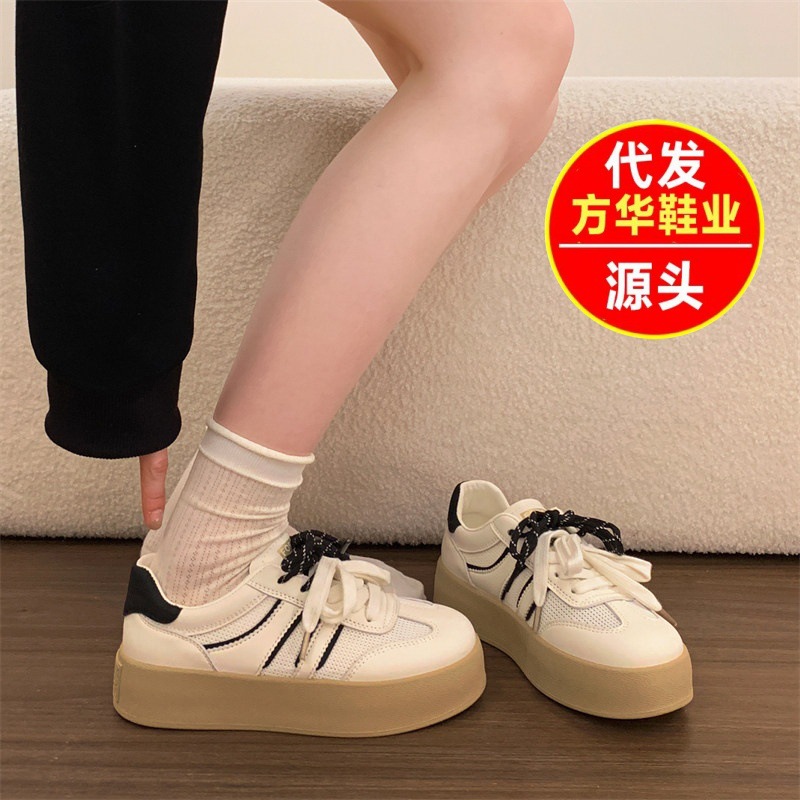 2026 nuevos zapatos blancos transpirables de malla para mujeres primavera y verano nuevos zapatos deportivos casuales ligeros con suela gruesa
