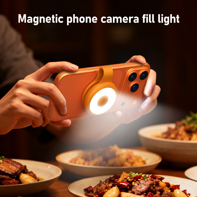 Portable Magnetic Phone Fill Photography Camera Soft Live Streaming Tri-Color Temperature Shooting Clip LED Light_voghion.com