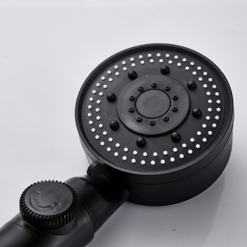 Black five-speed shower hand-held large-surface spray supercharged shower head shower head matte black hand-held shower head set
