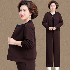 休闲套装两件套洋气妈妈秋装2025新款贵夫人外套中老年女装运动服