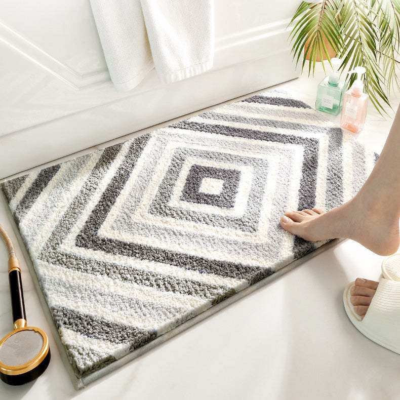 Absorbent Geometric Bathroom Mat Decorative Abstract Floor Rug_voghion.com