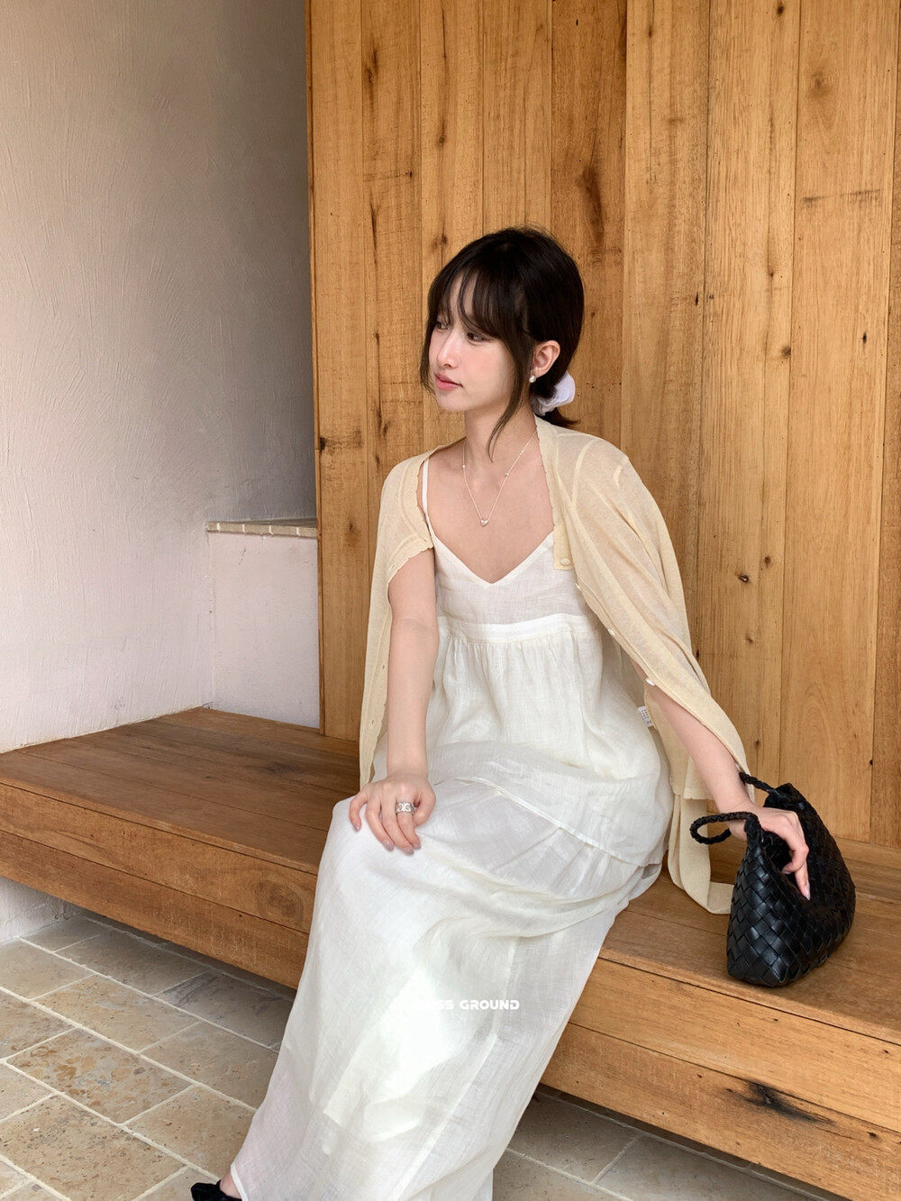 Áo khoác cardigan nữ dáng rộng tay dài chất liệu linen phối ren họa tiết hoa — xanh đậm, Xanh nước biển, trắng ngà, Dưa lưới chi tiết 17